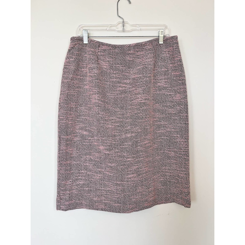 Le Suit Pink and Black Tweed Pencil Skirt